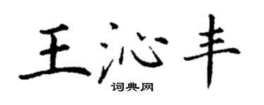 丁謙王沁豐楷書個性簽名怎么寫