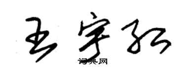 朱錫榮王宇紅草書個性簽名怎么寫