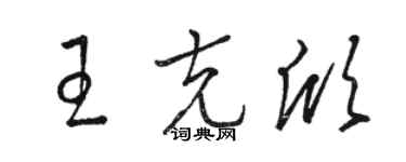 駱恆光王克欣草書個性簽名怎么寫