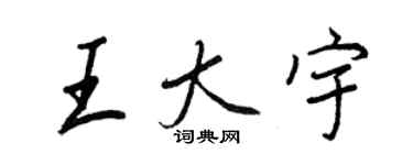 王正良王大宇行書個性簽名怎么寫