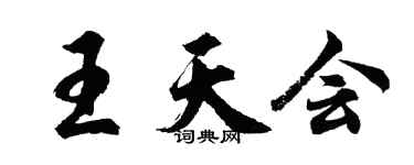 胡問遂王天會行書個性簽名怎么寫