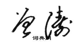 駱恆光曾濤草書個性簽名怎么寫
