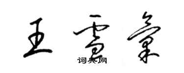 梁錦英王雪匯草書個性簽名怎么寫