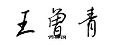 王正良王曾青行書個性簽名怎么寫