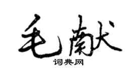 曾慶福毛獻行書個性簽名怎么寫