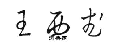 駱恆光王西武草書個性簽名怎么寫