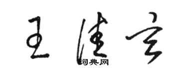 駱恆光王佳玄草書個性簽名怎么寫