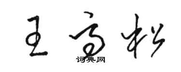 駱恆光王高松草書個性簽名怎么寫