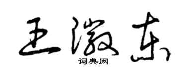 曾慶福王徽東草書個性簽名怎么寫