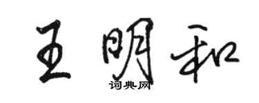 駱恆光王明和行書個性簽名怎么寫
