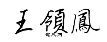 王正良王領鳳行書個性簽名怎么寫