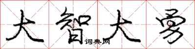 龐中華大智大勇行書怎么寫