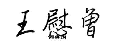 王正良王慰曾行書個性簽名怎么寫