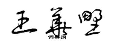 曾慶福王華野草書個性簽名怎么寫