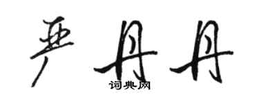 駱恆光嚴丹丹行書個性簽名怎么寫