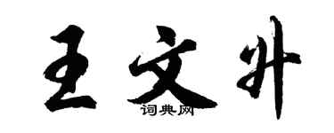 胡問遂王文升行書個性簽名怎么寫