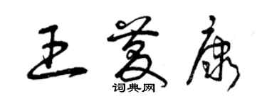 曾慶福王慶康草書個性簽名怎么寫