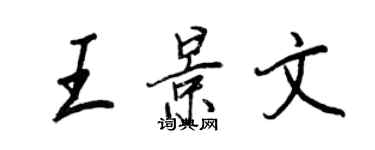 王正良王景文行書個性簽名怎么寫