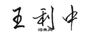 駱恆光王利中行書個性簽名怎么寫