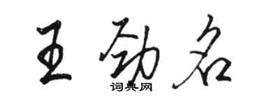 駱恆光王勁名行書個性簽名怎么寫