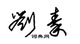 朱錫榮劉秦草書個性簽名怎么寫