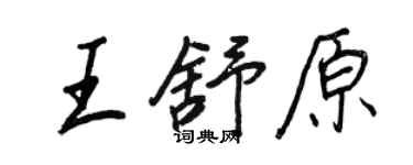 王正良王舒原行書個性簽名怎么寫