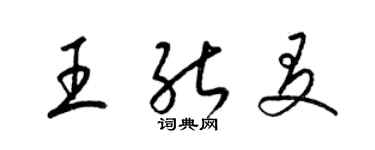 梁錦英王能友草書個性簽名怎么寫