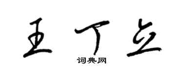 梁錦英王丁立草書個性簽名怎么寫