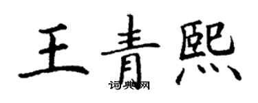 丁謙王青熙楷書個性簽名怎么寫