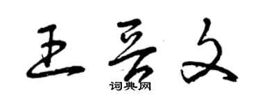 曾慶福王晉文草書個性簽名怎么寫