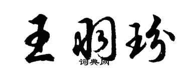 胡問遂王羽玢行書個性簽名怎么寫