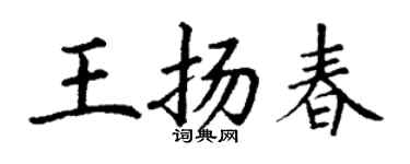 丁謙王揚春楷書個性簽名怎么寫
