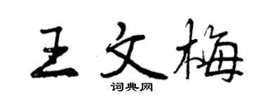 曾慶福王文梅行書個性簽名怎么寫