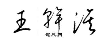 梁錦英王乾淇草書個性簽名怎么寫