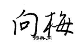 王正良向梅行書個性簽名怎么寫