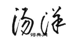 駱恆光湯洋草書個性簽名怎么寫