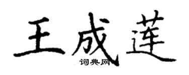 丁謙王成蓮楷書個性簽名怎么寫