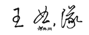 駱恆光王典隊草書個性簽名怎么寫