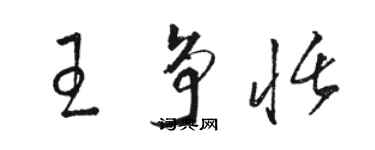 駱恆光王爭恬草書個性簽名怎么寫