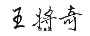 駱恆光王將奇行書個性簽名怎么寫