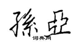 王正良孫亞行書個性簽名怎么寫