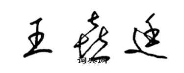 梁錦英王喜廷草書個性簽名怎么寫