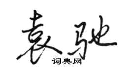 駱恆光袁馳行書個性簽名怎么寫