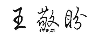 駱恆光王敬盼行書個性簽名怎么寫