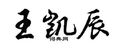 胡問遂王凱辰行書個性簽名怎么寫