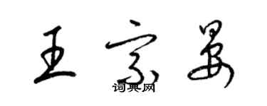 梁錦英王宗晏草書個性簽名怎么寫