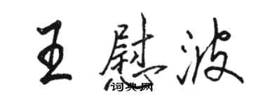 駱恆光王慰波行書個性簽名怎么寫