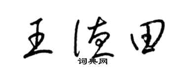 梁錦英王德田草書個性簽名怎么寫