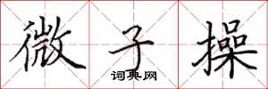 田英章微子操楷書怎么寫