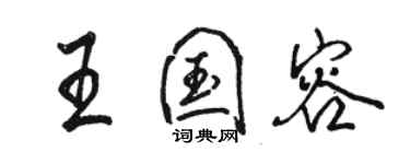 駱恆光王國容行書個性簽名怎么寫